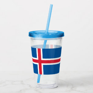 Patriotic Acrylic Tumbler with flag of Iceland
