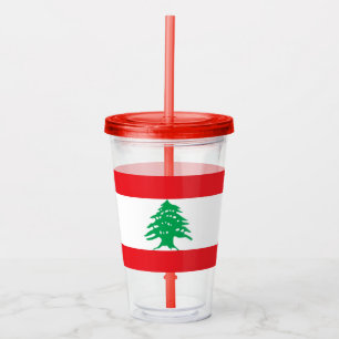 Patriotic Acrylic Tumbler with flag of Lebanon