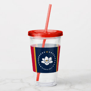 Patriotic Acrylic Tumbler with flag of Mississippi