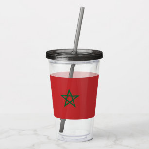 Patriotic Acrylic Tumbler with flag of Morocco