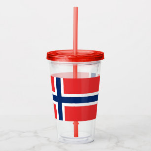 Patriotic Acrylic Tumbler with flag of Norway