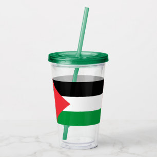 Patriotic Acrylic Tumbler with flag of Palestine