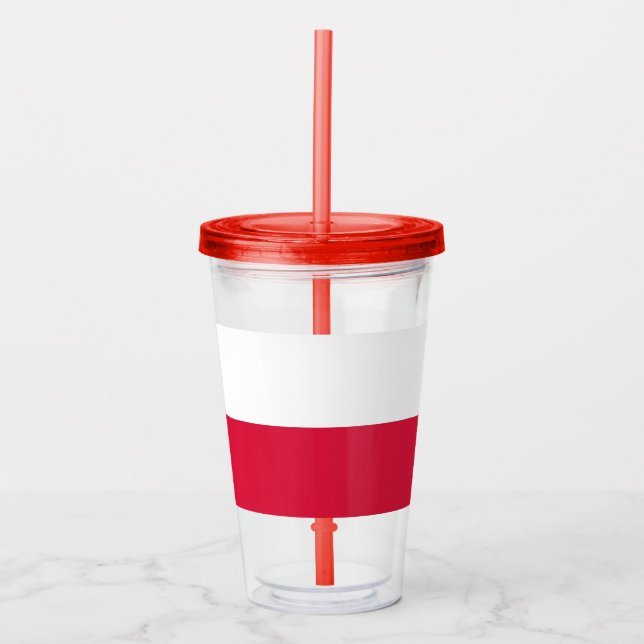 Patriotic Acrylic Tumbler with flag of Poland (Front)