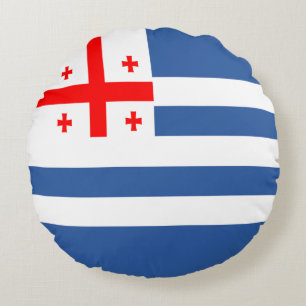 Patriotic Adjara Flag Round Cushion