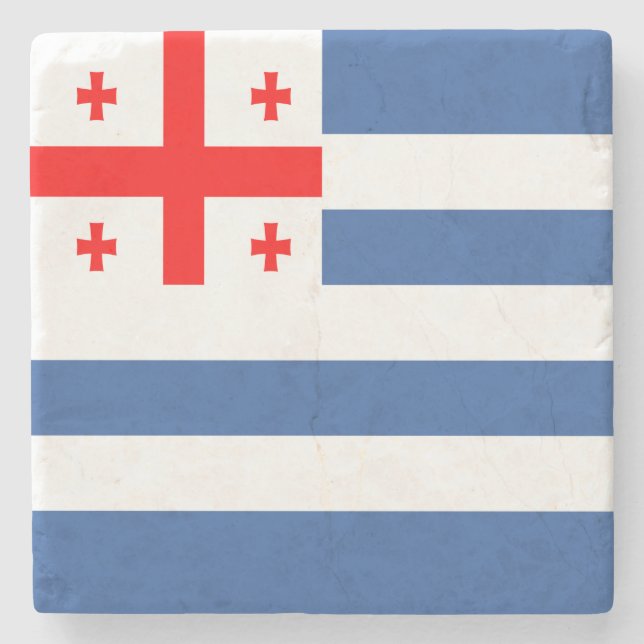Patriotic Adjara Flag Stone Coaster (Front)