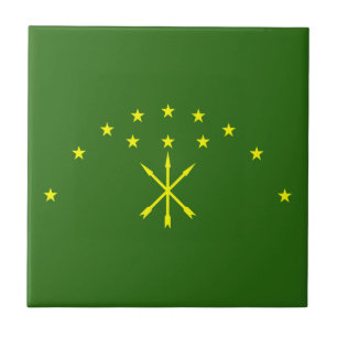 Patriotic Adygea Flag Ceramic Tile