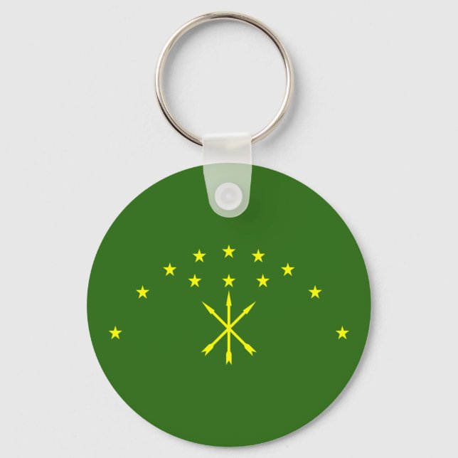 Patriotic Adygea Flag Key Ring (Front)