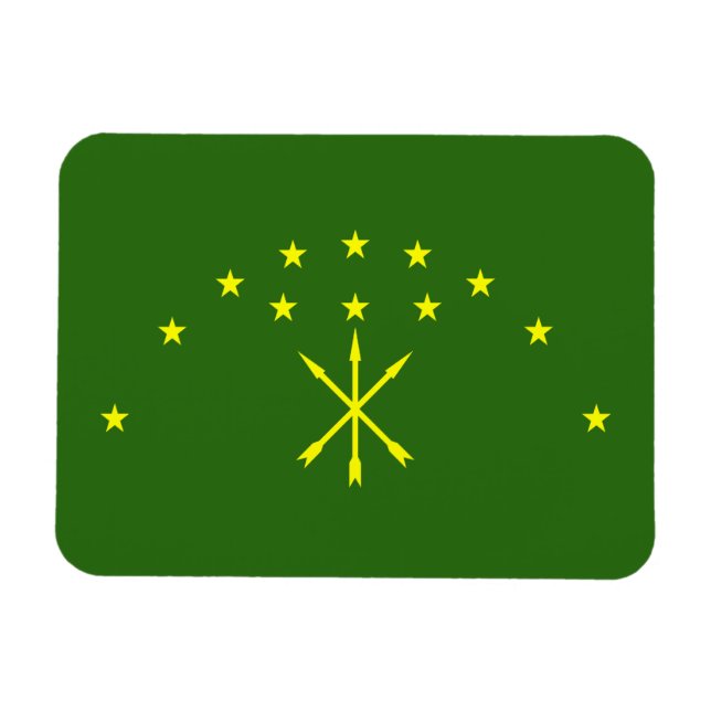 Patriotic Adygea Flag Magnet (Horizontal)