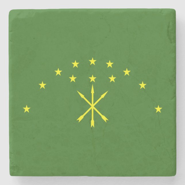 Patriotic Adygea Flag Stone Coaster (Front)