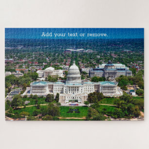Patriotic aerial view of Washington DC, USA, Jigsaw Puzzle