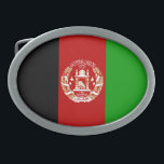 Patriotic Afghanistan Flag Oval Belt Buckle<br><div class="desc">The national flag of Afghanistan.</div>