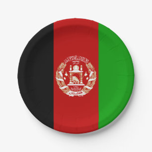 Patriotic Afghanistan Flag Paper Plate