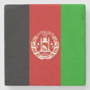 Patriotic Afghanistan Flag Stone Coaster