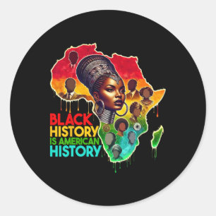 Patriotic African American Black History Is Americ Classic Round Sticker