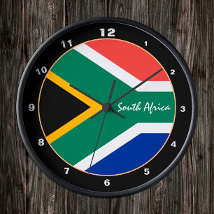 Patriotic African Flag, South Africa Home / design Round Clock