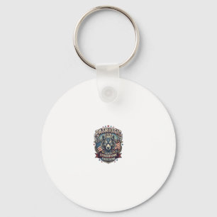 Patriotic Ai Freedom Wolf Cyberpunk Future Freedom Key Ring