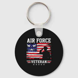Patriotic air force veteran usaf flag american key ring