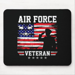 Patriotic air force veteran usaf flag american mouse pad
