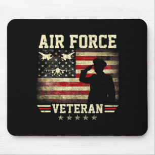 Patriotic air force veteran usaf flag us american mouse pad