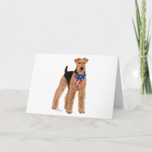 Patriotic Airedale Terrier Card