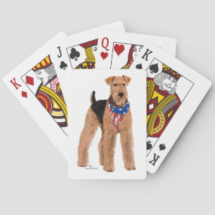 Patriotic Airedale Terrier Playing Cards