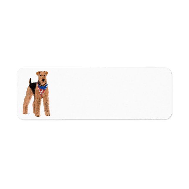 Patriotic Airedale Terrier Return Address Label (Front)