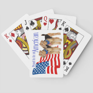Patriotic Airedale Terriers Playing Cards