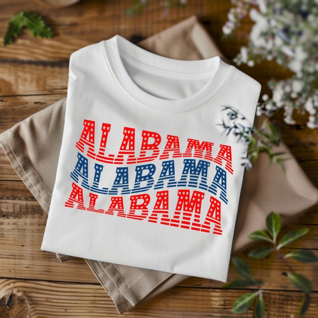 Patriotic Alabama Red and Blue Boho T-Shirt (Creator Uploaded)
