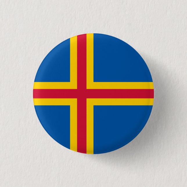Patriotic Åland Islands Flag 3 Cm Round Badge (Front)