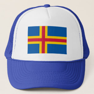 Patriotic Åland Islands Flag Trucker Hat