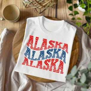 Patriotic Alaska Red and Blue Boho T-Shirt