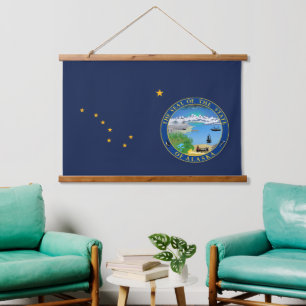 Patriotic Alaska Tapestry, Alaska Flag Hanging Tapestry