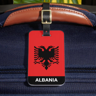 Patriotic Albania Luggage Tags, Albanian Flag Tag
