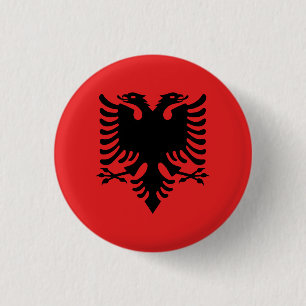 Patriotic Albanian Flag 3 Cm Round Badge