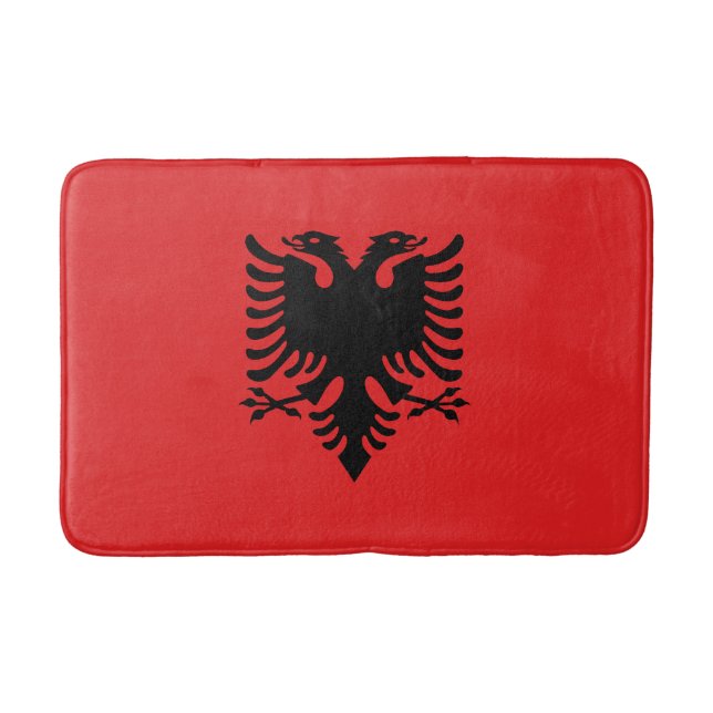 Patriotic Albanian Flag Bath Mat (Front)