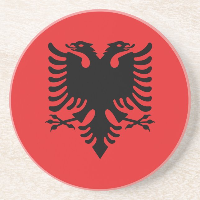Patriotic Albanian Flag Coaster (Front)