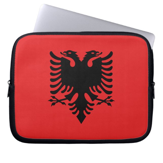 Patriotic Albanian Flag Laptop Sleeve (Front)