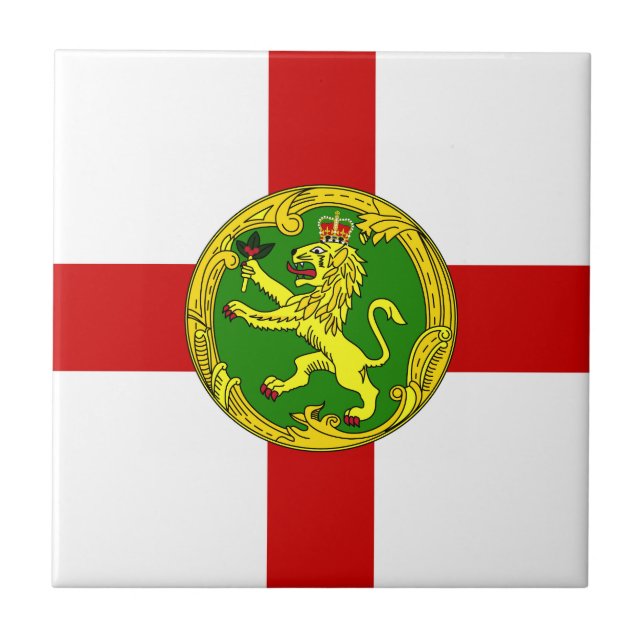 Patriotic Alderney Flag Ceramic Tile (Front)