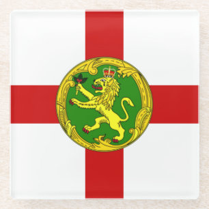Patriotic Alderney Flag Glass Coaster