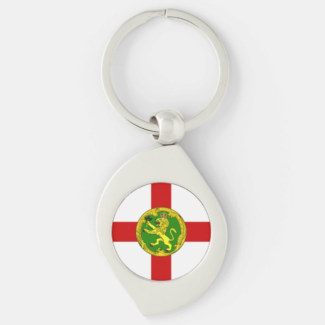 Patriotic Alderney Flag Key Ring (Front)