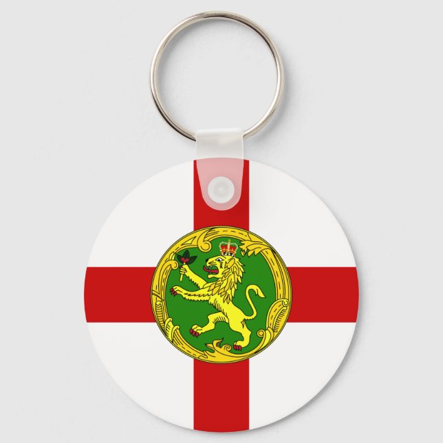 Patriotic Alderney Flag Key Ring (Front)