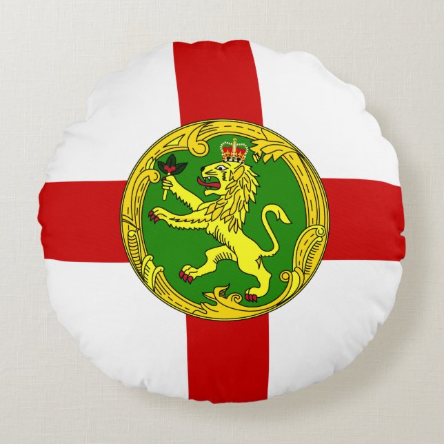 Patriotic Alderney Flag Round Cushion (Front)