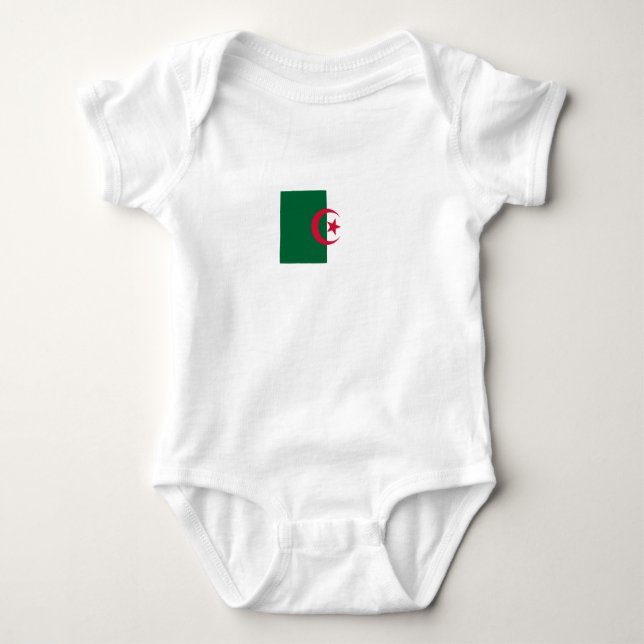 Patriotic Algerian Flag Baby Bodysuit (Front)