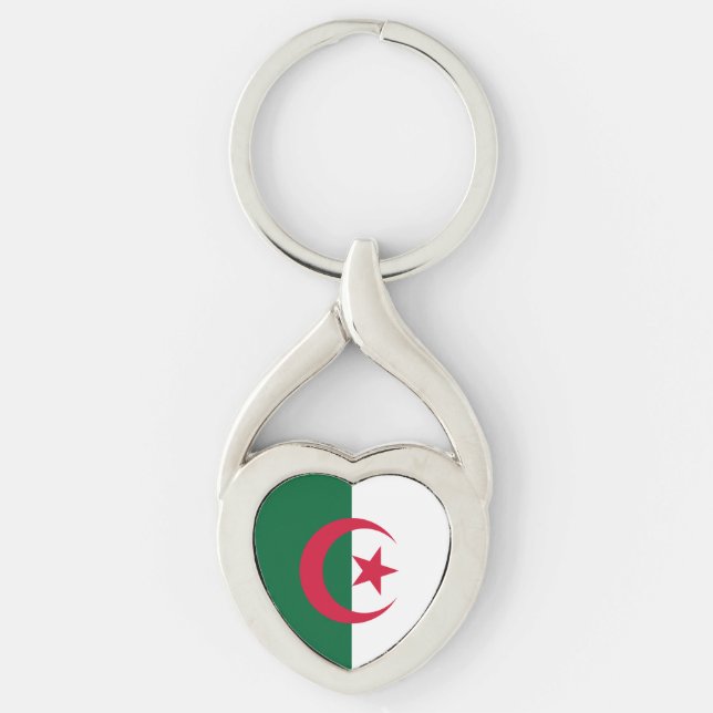 Patriotic Algerian Flag Key Ring (Front)