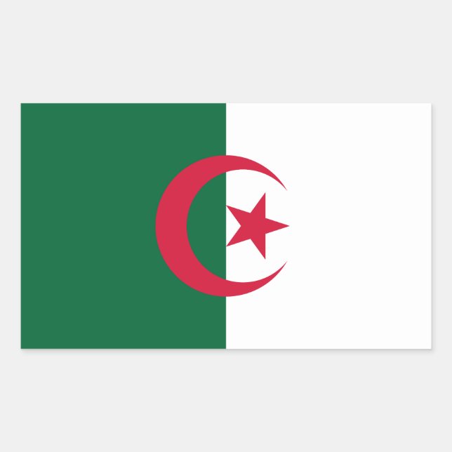 Patriotic Algerian Flag Rectangular Sticker (Front)