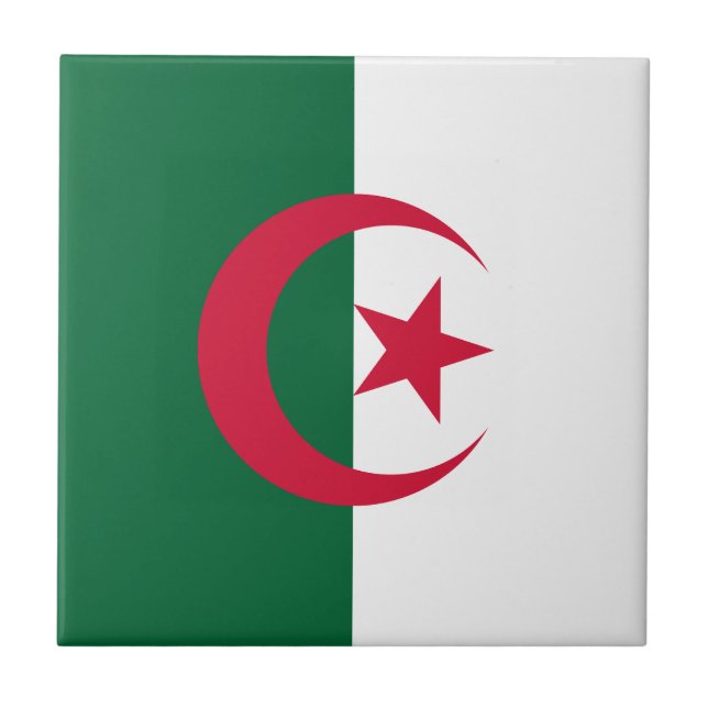 Patriotic Algerian Flag Tile (Front)