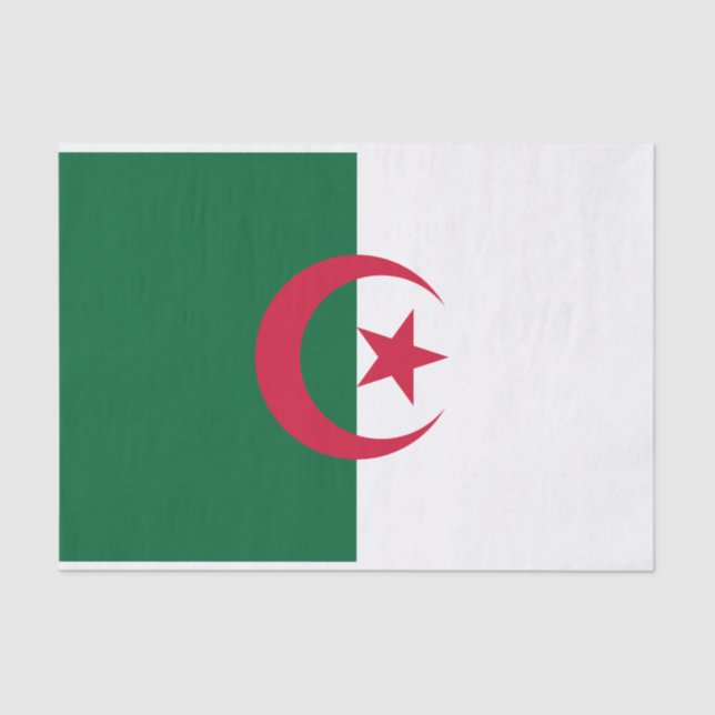 Patriotic Algerian Flag Tissue Paper (Front)