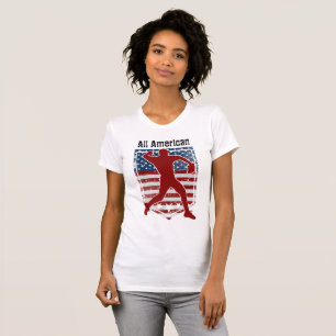 Patriotic All-American Baseball Vintage Distressed T-Shirt