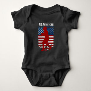 Patriotic All-American Football Vintage Distressed Baby Bodysuit