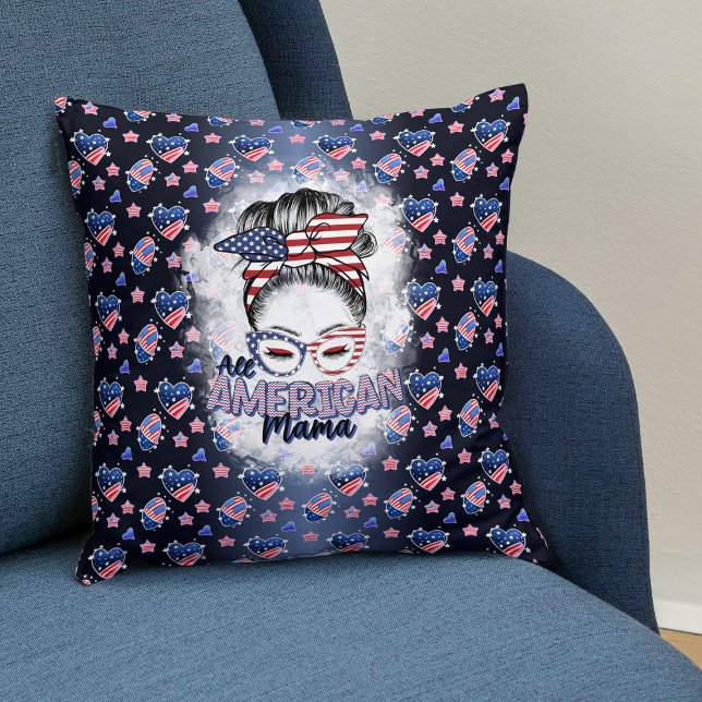 Patriotic All American Mama Messy Bun Cushion (Creator Uploaded)